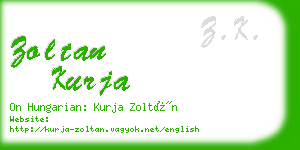 zoltan kurja business card